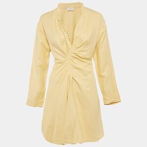 Sandro Yellow Long Sleeve Mini Dress